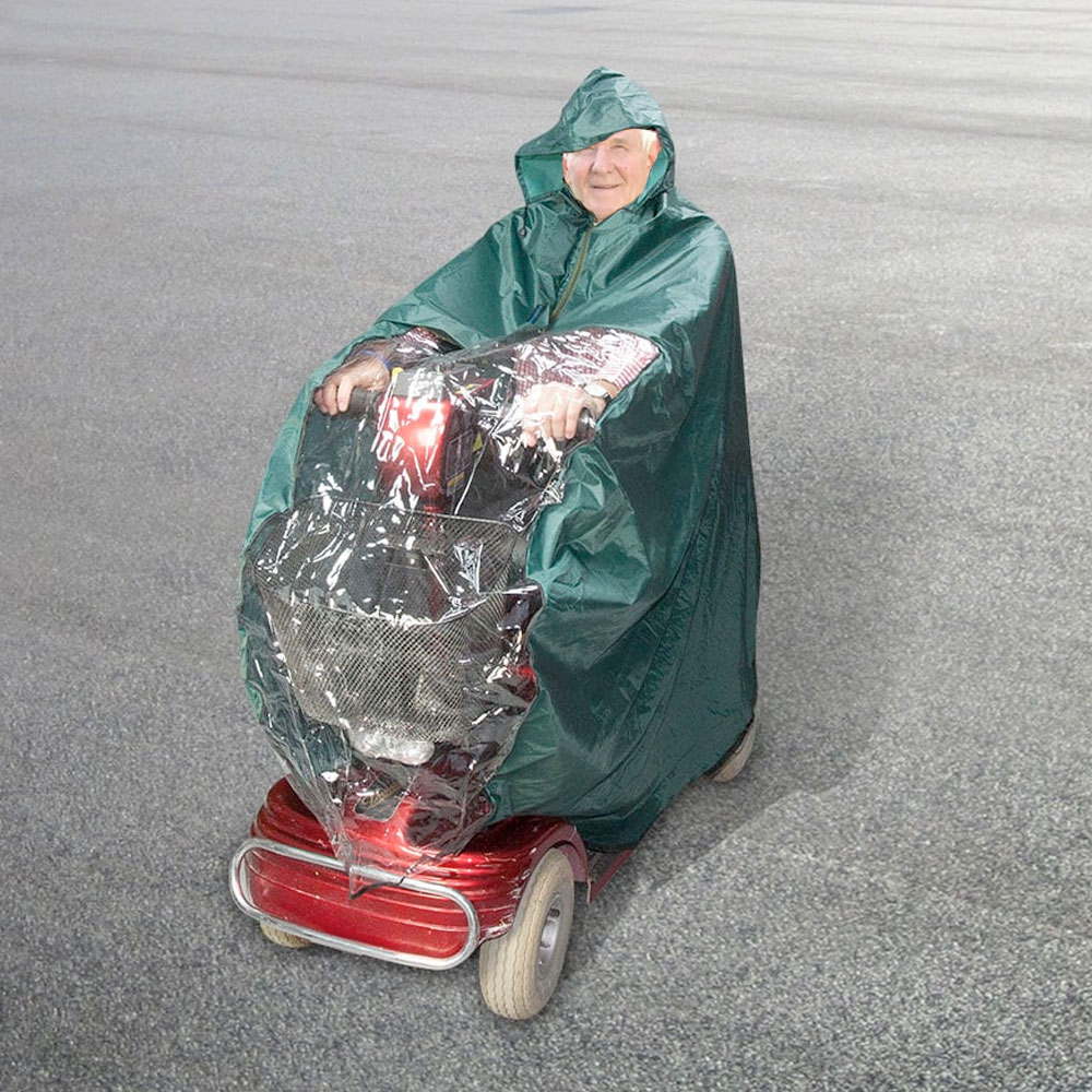 Waterproof Mobility Scooter Cape - protection against the UK weather