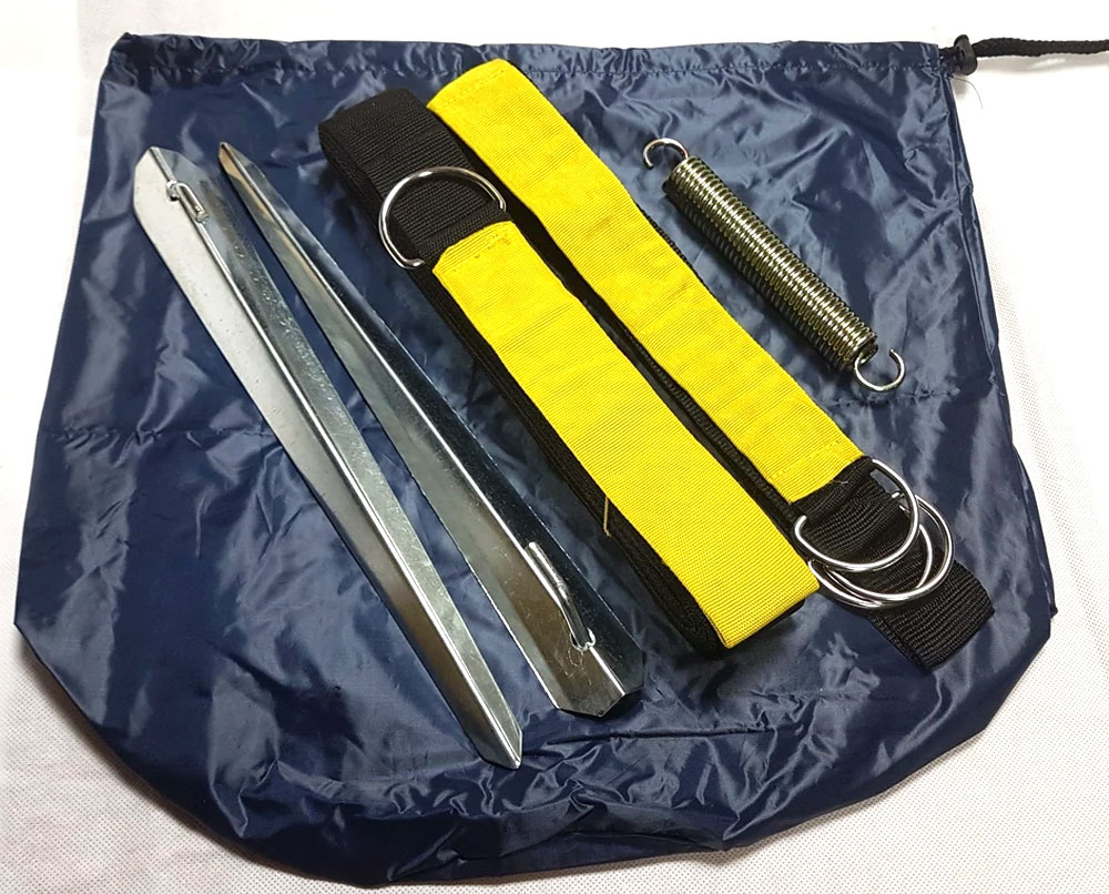 Awning Tie Down Kit complete with hardwearing PU backed case
